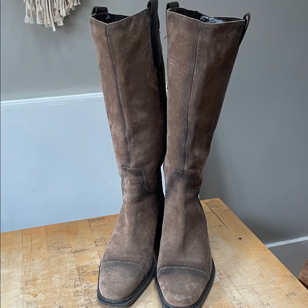 Brown Suede Leather Boots